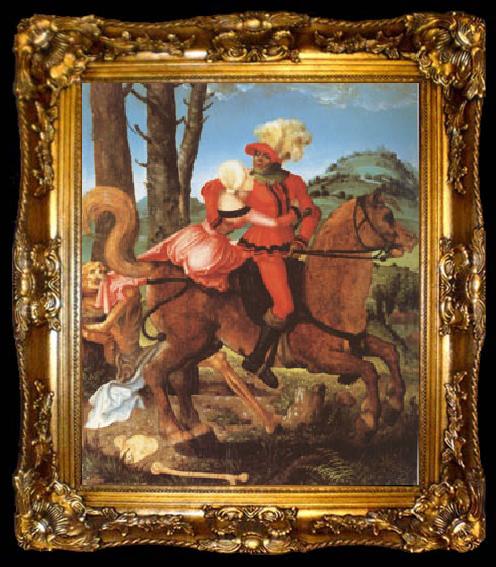 framed  Hans Baldung Grien The Knight the Young Girl and Death (mk05), ta009-2